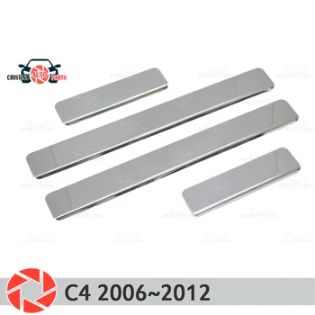

Door sills for Citroen C4 2006~2012 step plate inner trim accessories protection scuff car styling decoration clear