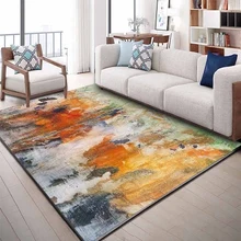 Желтый синий зеленый серый акварель абстрактная 3d печать Нескользящая микрофибра Гостиная декоративный современный моющийся коврик