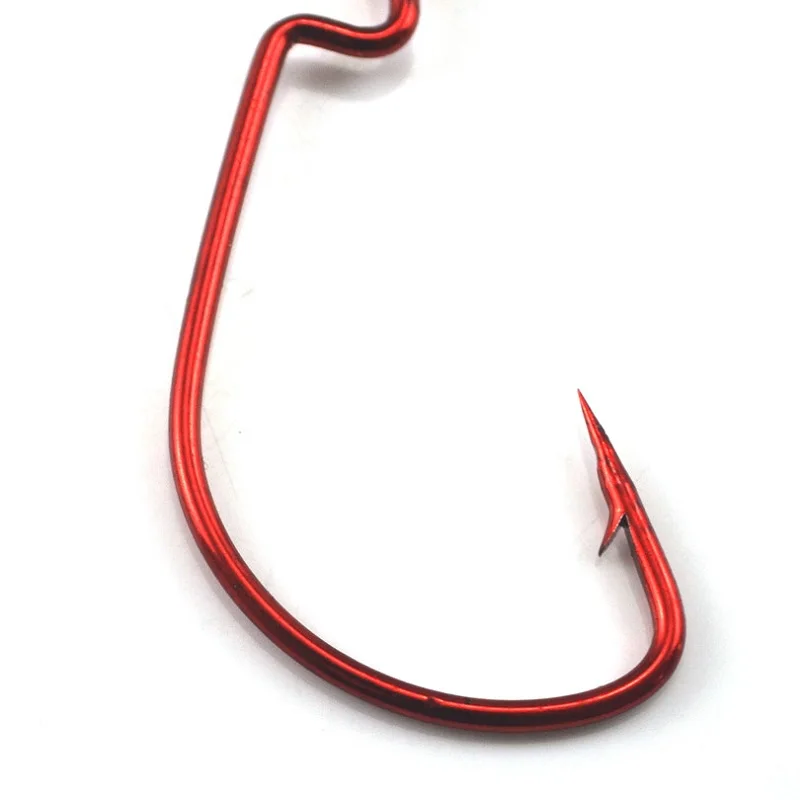 MNFT 60 шт. пластиковая приманка крючки для червей высокоуглеродистой стали красный Кривошип крючки и 15 шт. мягкие приманки Пружинные булавки комбинированные пакеты