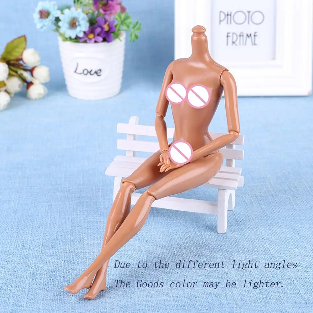 

1pc Plastic Doll Toy Black Naked Doll Body with Head Eleven Joints Cake Baking Girl Toys Kids DIY Doll Accessories Tools Gifts