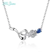 l&zuan 925 Sterling Silver Natural Tanzanite Pendant halloween decoration fine Jewelry Neckalce For Women halloween decoration