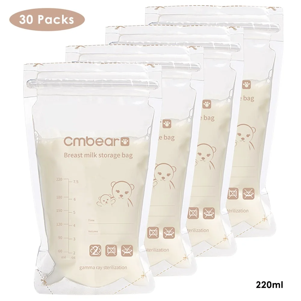 

Breast milk storage bag 30 pieces/bag Baby Food Storage 220ml Disposable Practical and convenient breast milk Freezer Bags
