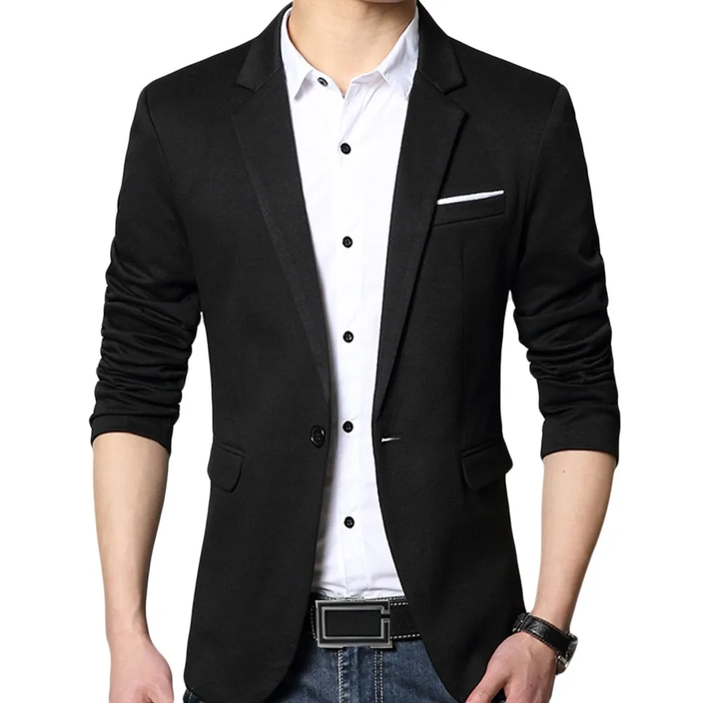 YUNCLOS 2019 Демисезонный Для мужчин Блейзер Повседневное Slim Fit Куртки одноцветное Цвет Для мужчин Блейзер Куртки Высокое качество мужской