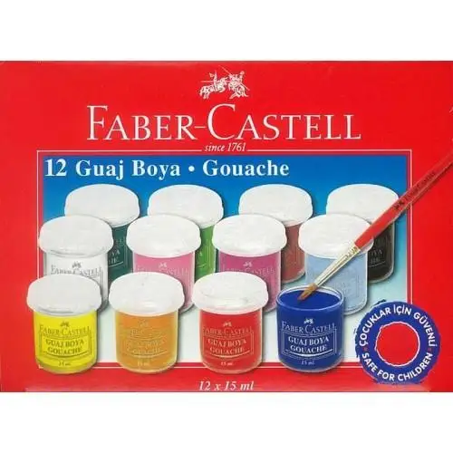 Оригинальный Faber Castell Гуашь 12 Цветов 12x15 мл Высокое качество Рисование гуашью