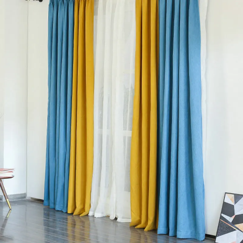 Современный 2 цвета шить, однотонный цвет, искусственная хлопковые льняные занавески на окна для Гостиная Спальня деревенский высокое качество шторы из белого тюля