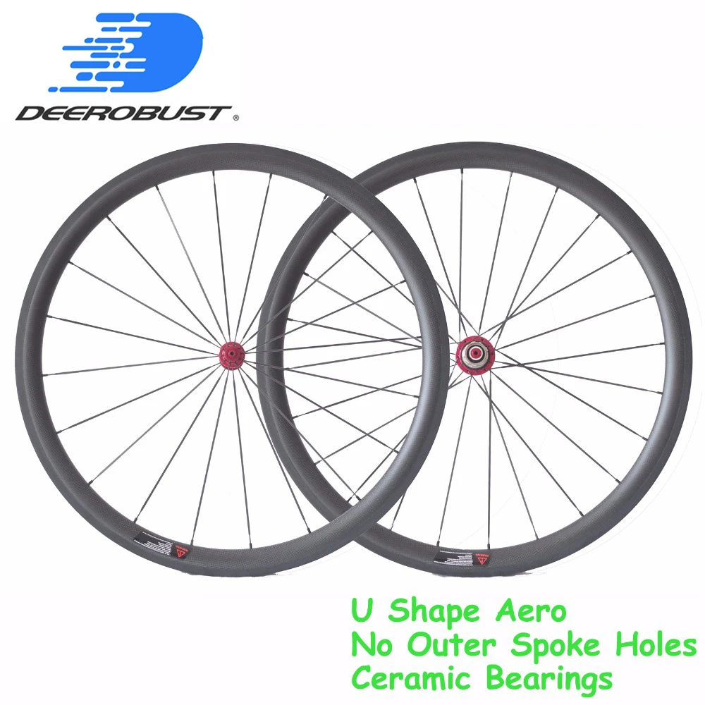 

Pro Ceramic 700c 38mm U Shape Carbon Tubular Road Bike Wheels Bicycle wheel set Powerway R13/R36 Ceramic Hubs 20 24 Holes