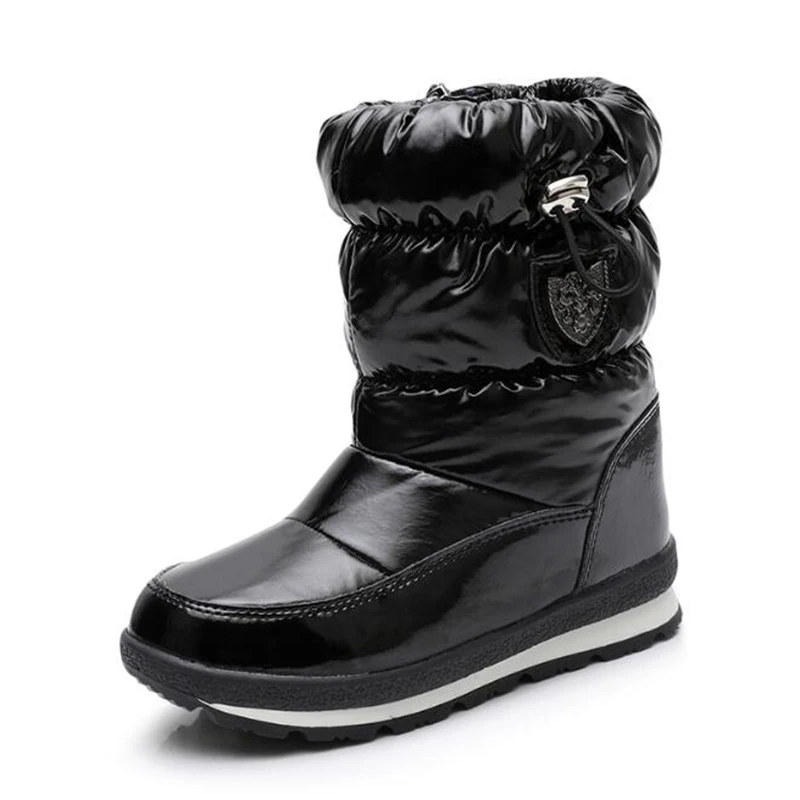 Детские ботинки для девочек и мальчиков; модные зимние ботинки; водонепроницаемые спортивные ботинки; теплая детская обувь; нескользящие ботинки на плоской подошве для отдыха; mm191