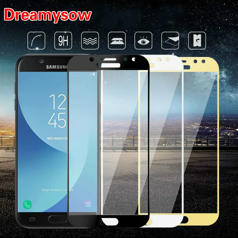 Dreamysow закаленное Стекло для samsung Galaxy J3, J5, J7 2017 года полное покрытие Экран Защитная пленка для samsung J3 J330 J 3 5 7