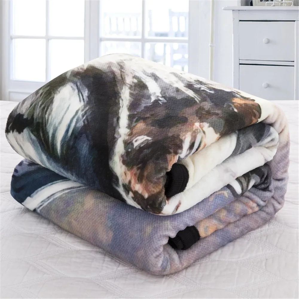 Cilected зимнее супер мягкое Флисовое одеяло, покрывало для кровати, дивана, 3D волка, плотное одеяло для взрослых, покрывало для дивана 150*200 см Размер