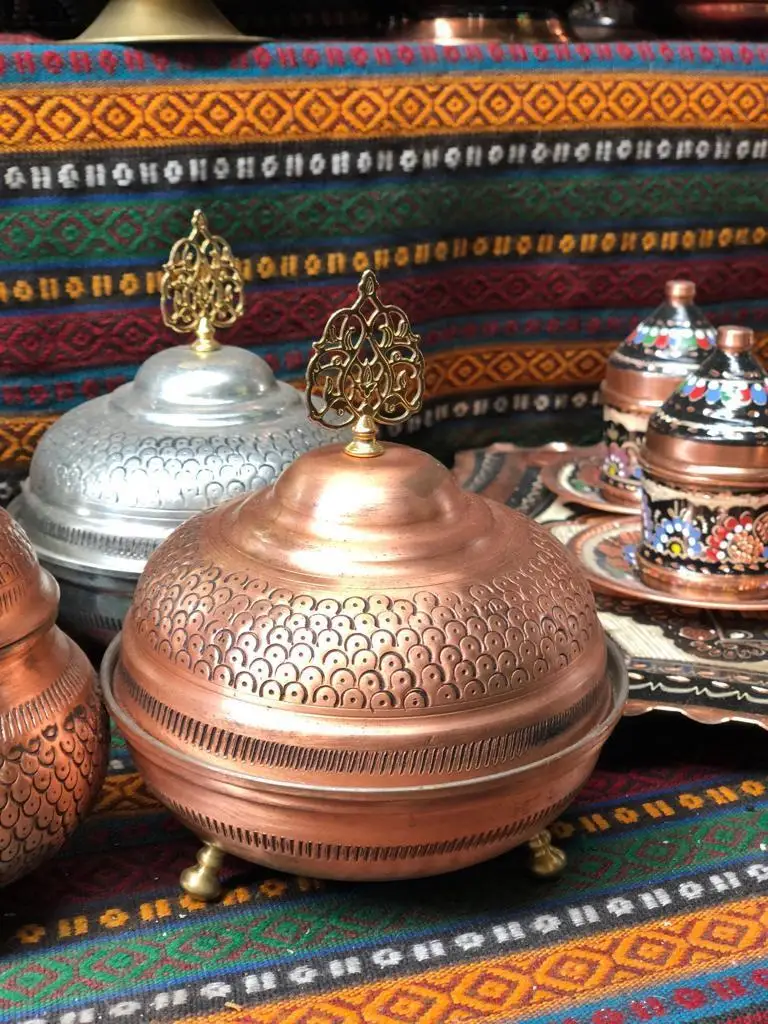 

Classy Engraved Copperplate Vintage Gift Turkish Delight Sugar Bowl