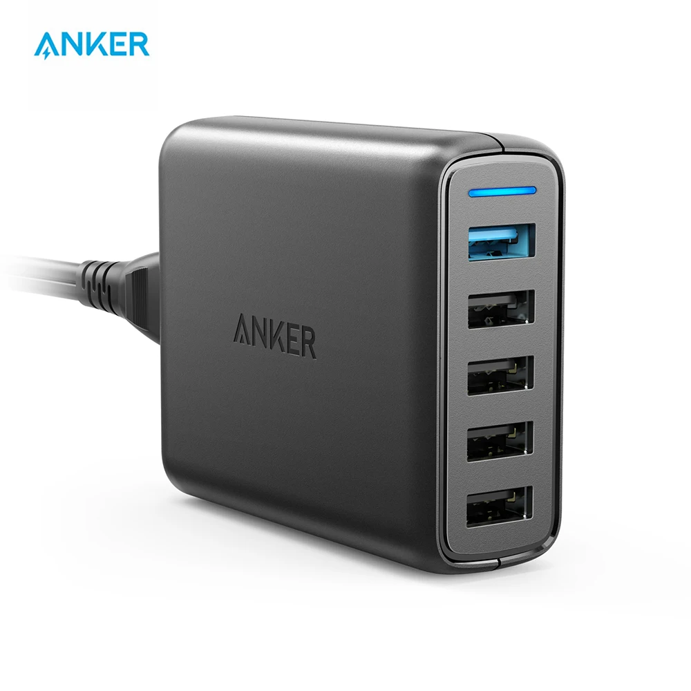 

Anker 51.5W 5-Port USB Wall Charger PowerPortSpeed5 for Galaxy S7/S6/edge/edge+ Note LG HTC with PowerIQ for iPhone X/8/7 iPad