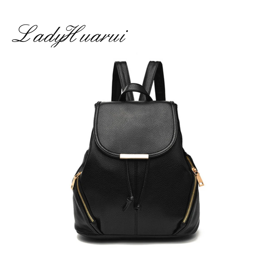 New Travel Backpack Korean Women Backpack Leisure Student Schoolbag Soft PU Leather Women Bag Q3