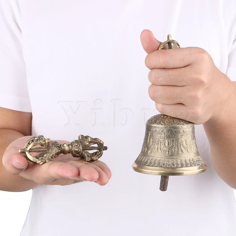 Yibuy Medium Size Golden Color Buddhist Prayer Bell Cymbals Bells Vajra Yibuy Medium Size Golden Color Buddhist Prayer Bell Cymbals Bells Vajra