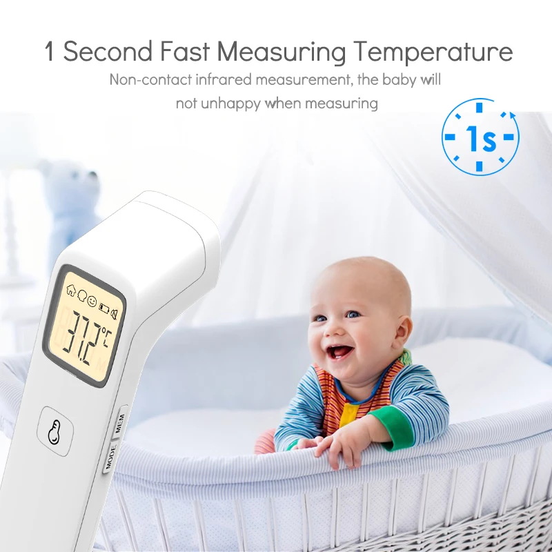 High quality Infrared baby Thermometer HD LCD Digital Forehead Laser Body Temperature Baby & Adult