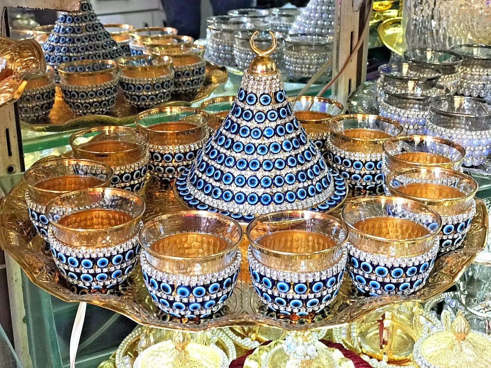 

Turkish Zam Zam Mırra Evil Eye Swarowski Stones Chamomile Eid al adha gift
