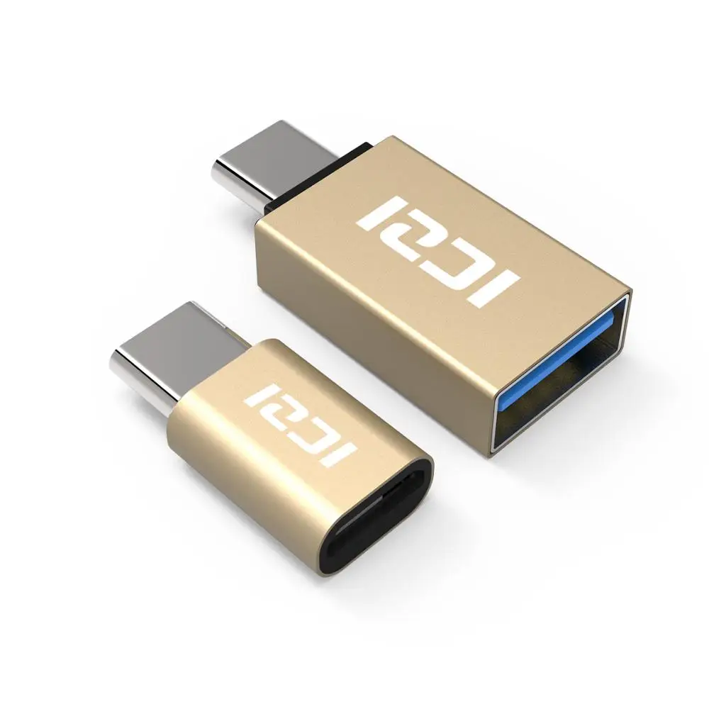 ICZI OTG type C к Micro USB адаптер + 3 0 конвертер Thunderbolt для Macbook Pro samsung S10 One plus Xiaomi|female to 2 male|usb