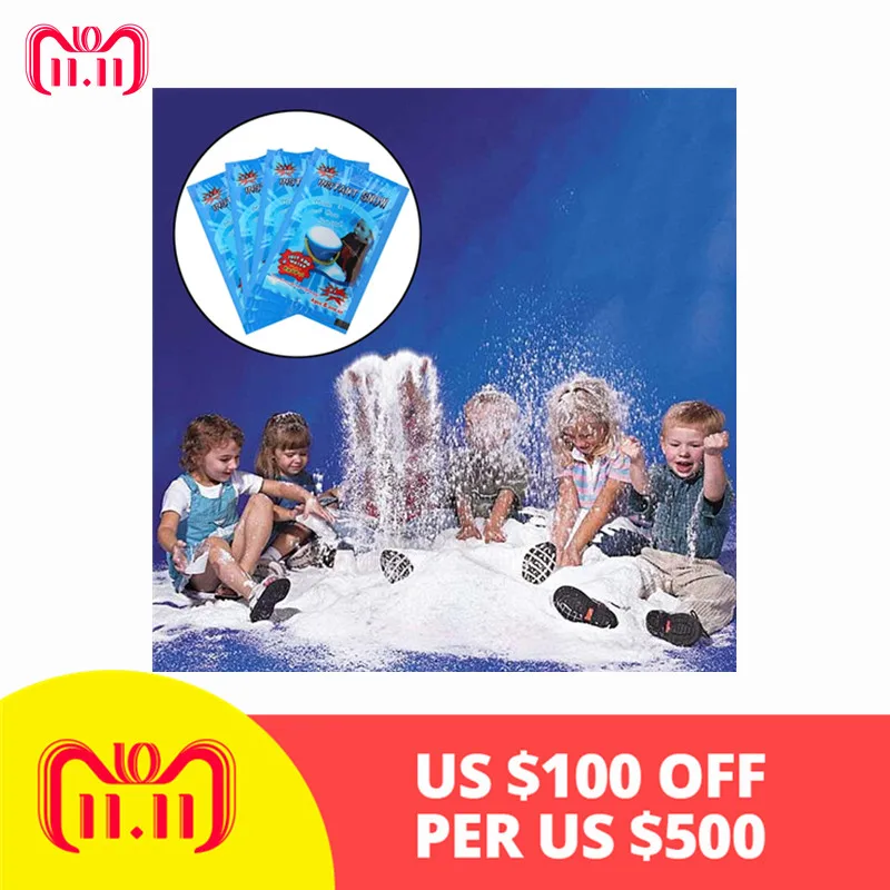

2018 HOT New Arrival 1 Pack Artificial Snow Magic Instant Snow Fluffy Snowflake Super Absorbant Navidad Christmas Decorations