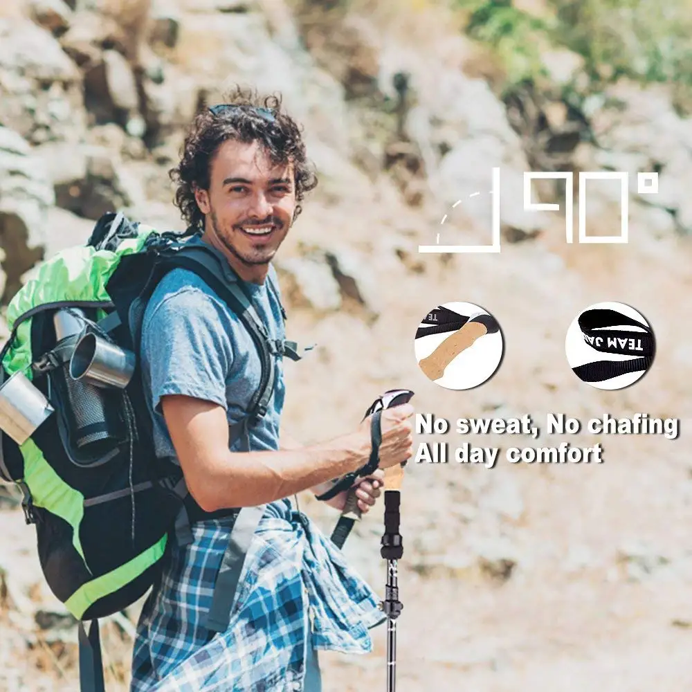  Ultra-light Adjustable Walking Sticks Telescopic Trekking Hiking Poles Climbing SkiingTrekking Collapsible Pole