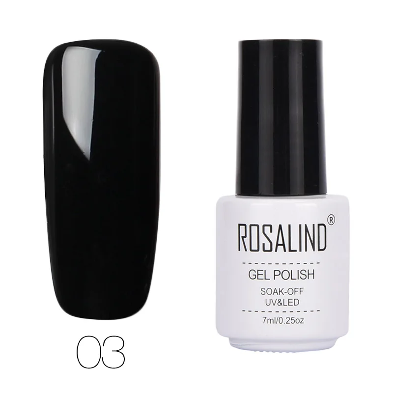 Гель для ногтей ROSALIND, 7 мл, белый флакон, чистый цвет, УФ-Гель-лак, полуперманентный, впитывающий, для ногтей, маникюрный гель, лак для ногтей - Цвет: RC03