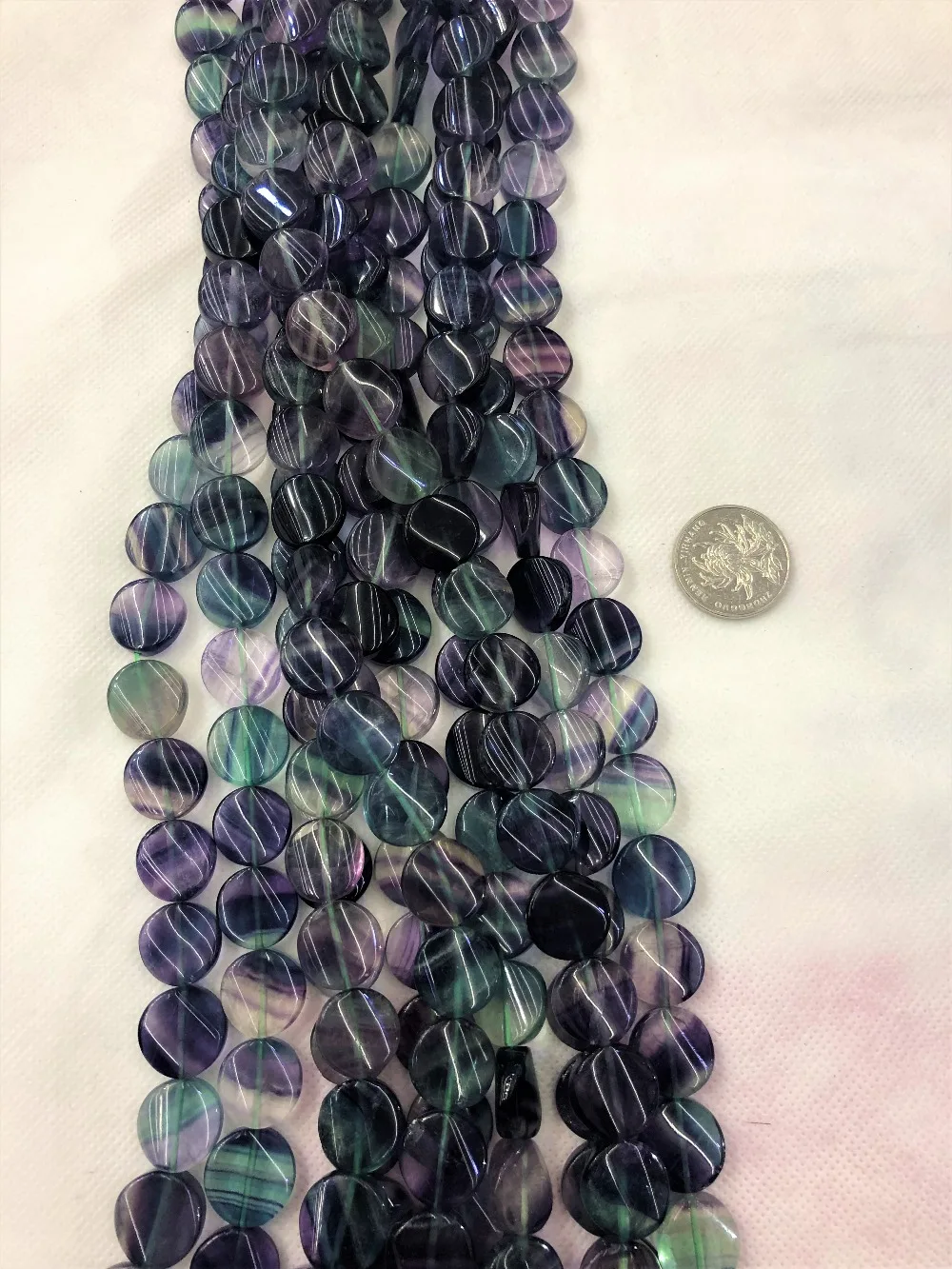 

16mm Twist Coin Shape Flourites natural stone beads loose beads for Jewelry making Strand 15 inches(25pcs) wholesale for DIY