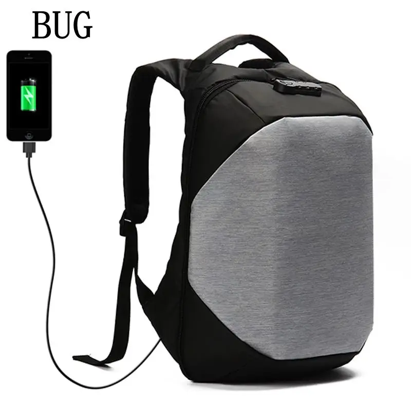 

BUG NEW Luxury Coded Lock Backpack for Travelling Business Men's USB Charge Port Backpack Anti Theft Women Backpack Waterproof