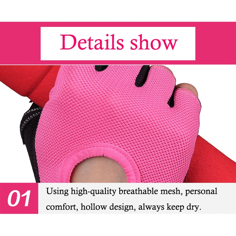 Anti-skid Half Finger Gym Gloves Sports Body Building Training Wrist Gloves Men & Women Dumbbell Fitness Exercise Weightlifting