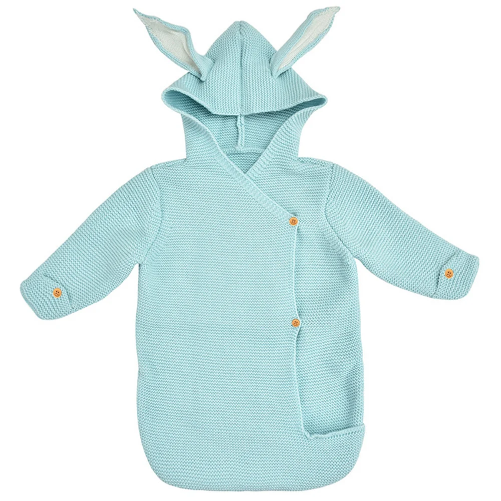 

New Adorable Rabbit Baby Stroller Sleeping Bag Spring Autumn Newborn Infant Knitted Swaddle Wrap Nest Envelopes For Toddler Kid