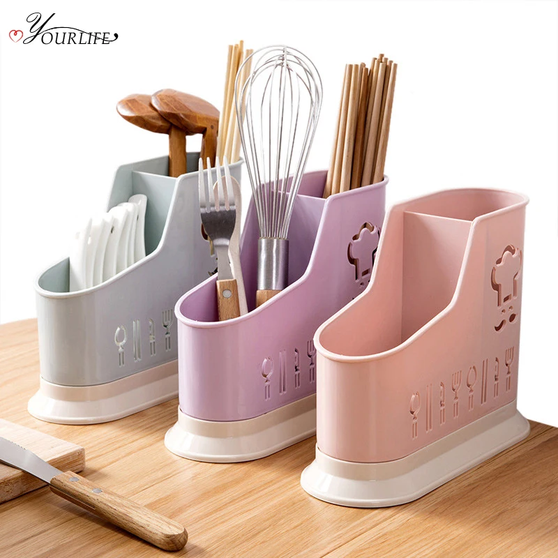 

OYOURLIFE 1pc Multifunction Tableware Storage Holder Kitchen Storage Rack Fast Draining Water Cutlery Rack Kitchen Organizer