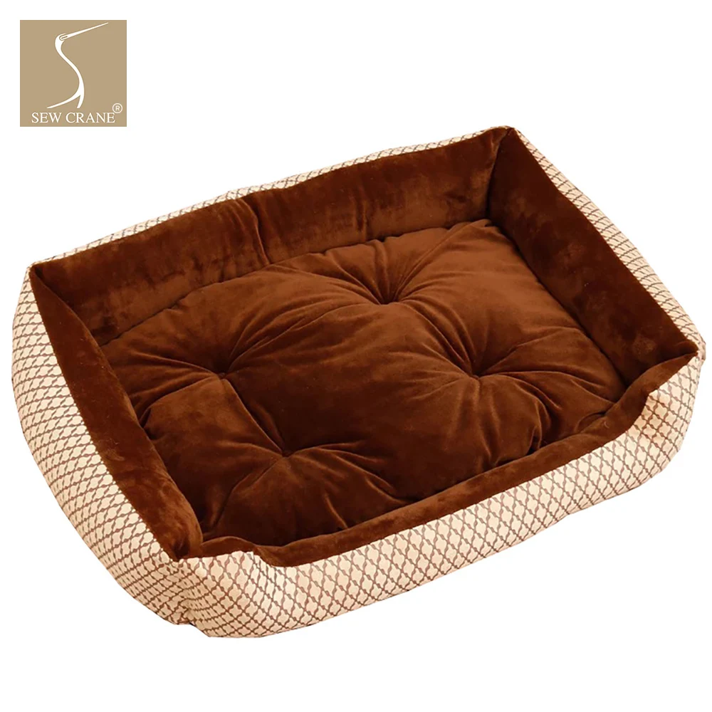 SewCrane современное с геометрическим шестиугольным линией кровать собаки флисовое щенячье Гнездо Кошка спальный корзина