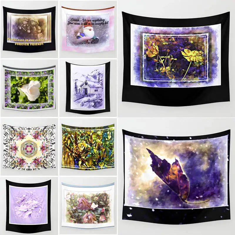 

Artwork Flower Explorations Pattern Hippie Tapestry Wall Hanging Thicken Tapestries Wall Art Christmas Home Decor