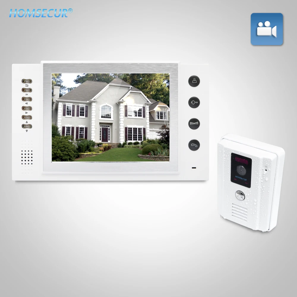 

HOMSECUR US Local Delivery 8" Video Door Entry Security Intercom+White Camera for Apartment TC011-W+TM801R-W