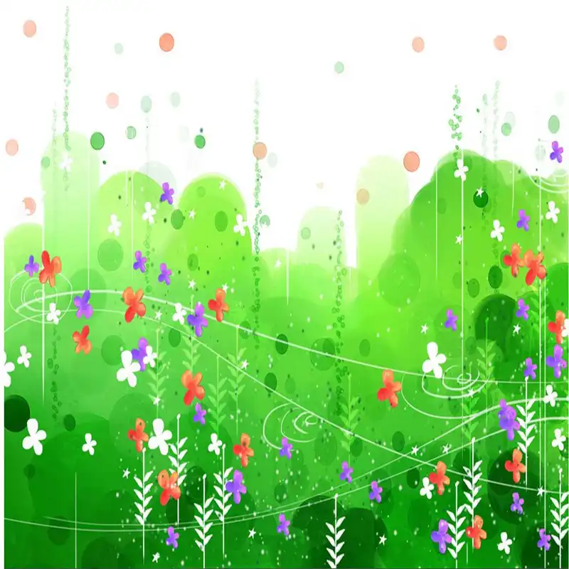 Cartoon Wallpapers Green Grass Flowers Mural Wallpaper For Kids Room Custom Wall Papers Home Decor Cute Photo Wallpapers Photo Wallpaper Mural Wallpaperwallpaper Green Aliexpress
