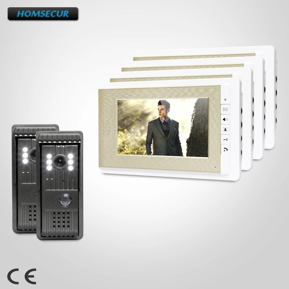 

HOMSECUR 7" Wired Video Door Entry Phone Call System with Intra-monitor Audio Intercom XC003+XM708-G