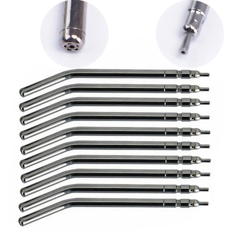 10pcs Stainless Steel Dental Air Water Syringe Nozzles Tips Tube For