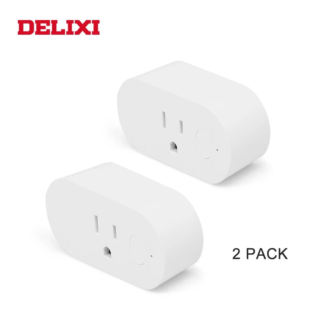 

DELIXI 2 pack US smart socket wifi remote control with wireless timing power on off outlet plug for Amazon alexa/google home