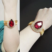 Модный женский браслет, кубинские звенья цепи, браслеты, золотые большие стразы,, Женские Ювелирные изделия VB848