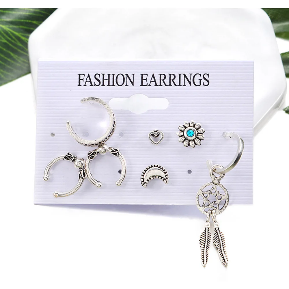 Горячая Распродажа 7 шт./компл. Boho солнцезащитные листья Mujer Oreja Клипсы Серьги