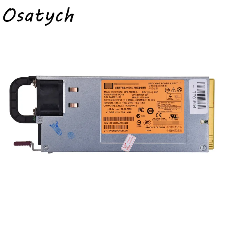 Для HP DL380 G6 G7 750W мощность сервера 511778 001 DPS 750RB источник питания|Блоки питания для