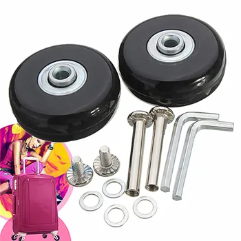 

50x18mm Luggage Suitcase Replacement Wheels OD 50 ID 6 W 18 Axles 35 Repair Luggage Wheels 1 Pair Rubber Wheels with Screws