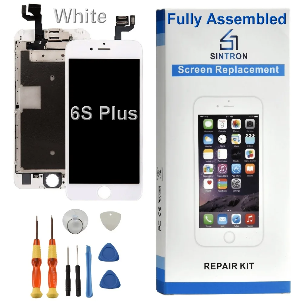 

Sintron OEM For iPhone 6S Plus Screen Replacement Fully Assembled White Panel Display Including Original Parts Free Repair Tools