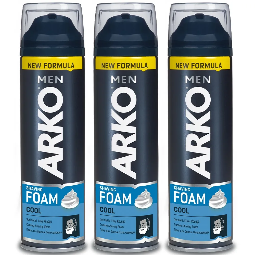 

Arko Men Cool Shaving Foam 200 ml Sensitive Skin, Men's Shave, beard, Suitable For Razor, Fusion, shaving soap
