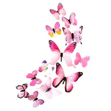 

12pcs Removable Mural Stickers 3D Butterfly Wall Fridge Stickers for Home Room Decoration