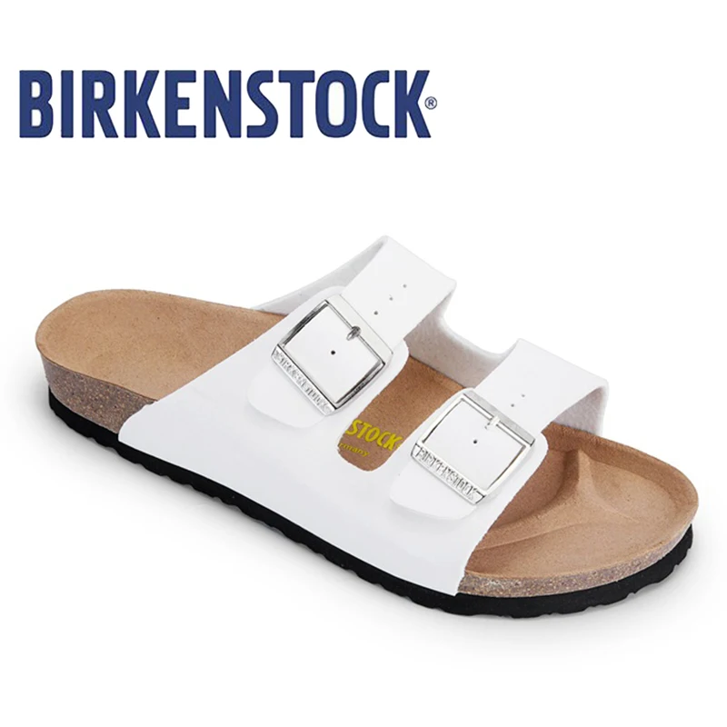 Original New Arrival  Birkenstock  Summer  Arizona Soft Footbed Leather Sandal women Unisex shoes  802 free shipping