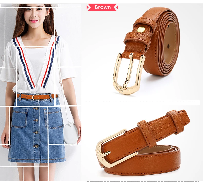 (11)Catelles Fashion Women's Belt Female Genuine Leather Designer Brand Luxury Pin Buckle Strap Ladies Woman Belts For Women Jeans