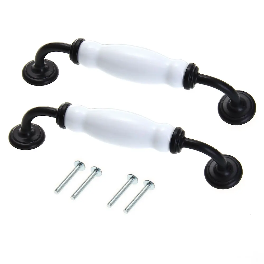 

2 x Ceramic Zinc Alloy Handles Kitchen Door Cabinet Center Pull Handles for Drawer Door Home Decoration Supplies Free Shipping