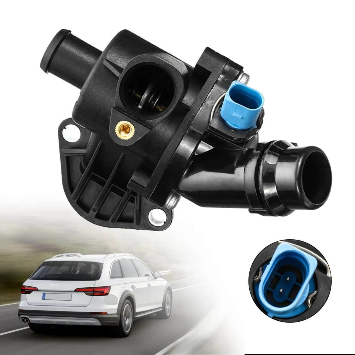 

06B121111K Engine Coolant Thermostat with Housing For Audi A4 Avant Quattro 2000 2001 2002 2003 2004 2005 2006 2007 2008 2009