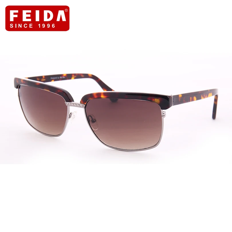 

FEIDA Cat Eye Sunglasses Men Fashion 3 Colors Glasses Brand Designer Polarized Eyewear Acetate Frame Men Sunglasses UV400 D382