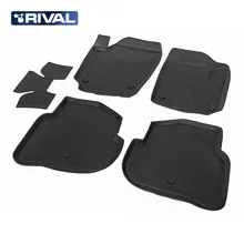 Для Volkswagen Polo sedan 2010- Коврики в салон 5 шт./компл. полиуретан Rival 15804003
