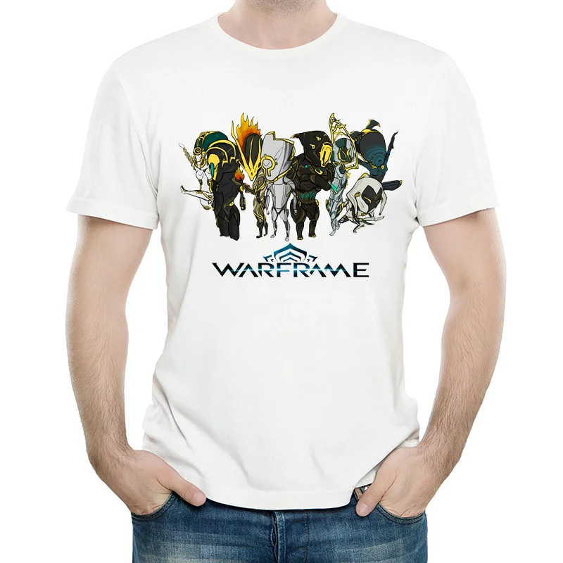Warframe Футболка белая мужская мода короткий рукав игра Warframe Логотип футболка Майки футболки Повседневная футболка - Цвет: 2