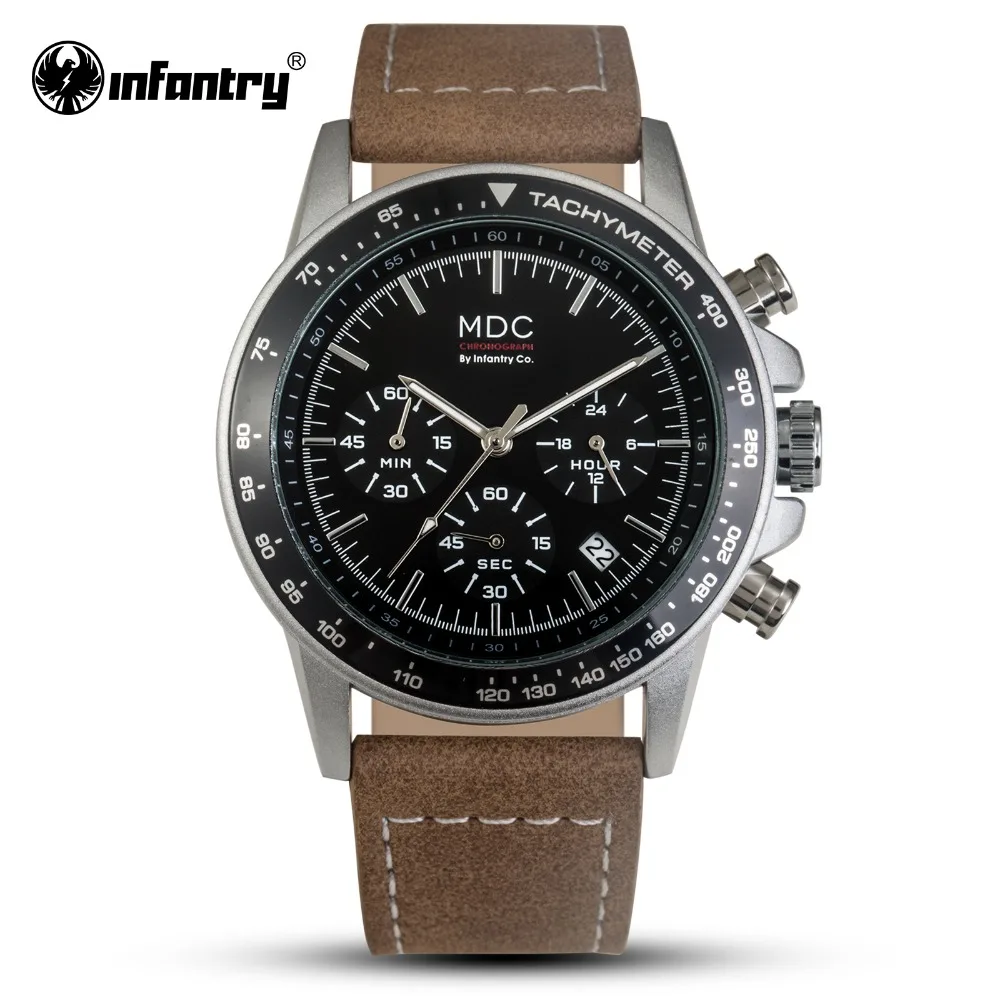 

MDC Mens Watches Top Brand Luxury 2018 Quartz Military Watch Men Daytona Chronograph Leather Watches Police Relogio Masculino